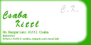 csaba kittl business card